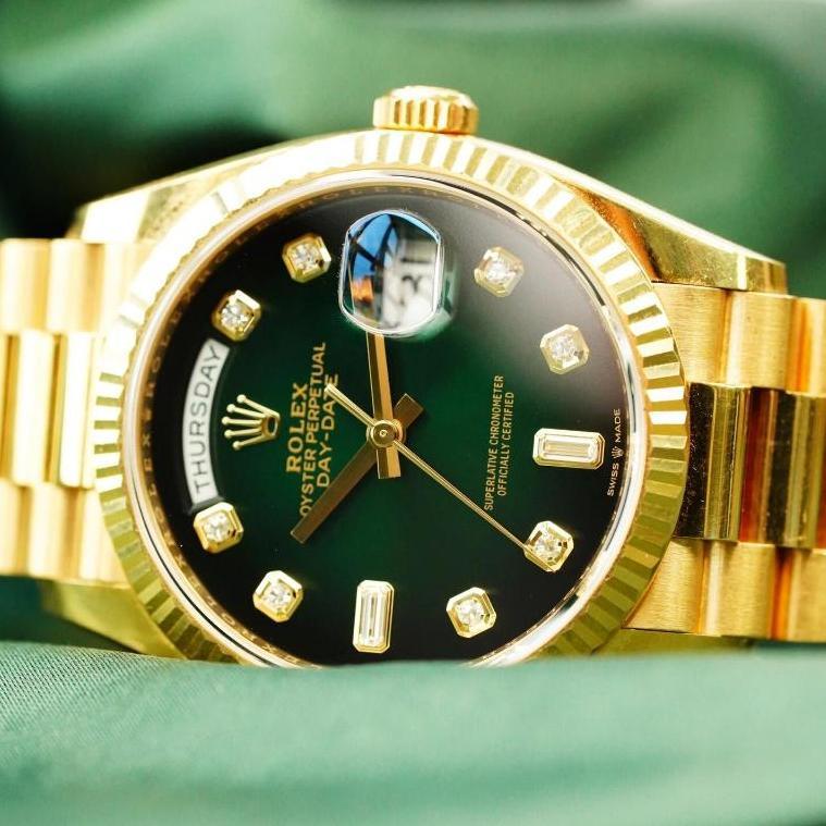 TERMURAH [100% ORI BARU ROLEX WATCH] 100% ORIGINAL JAM TANGAN ROLEX PRIA DAY-DATE SERIES M128238-006