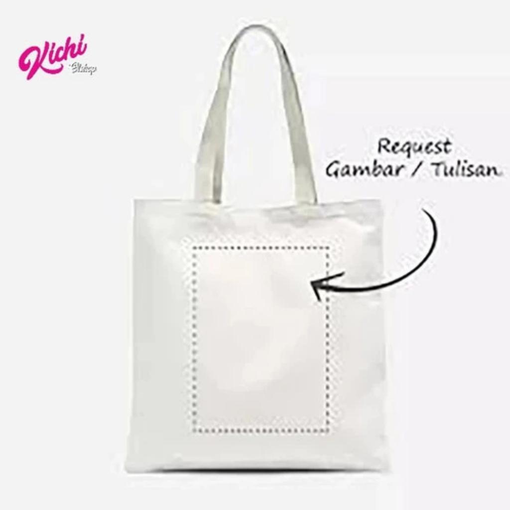 Totebag Kanvas Custom Design Suka-Suka Zipper & Furing