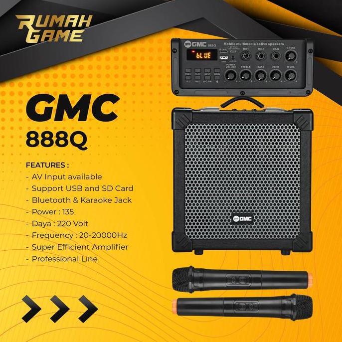 GMC Speaker Ampli Portable Multimedia 888Q ukuran 6.5 inch + 2Mic