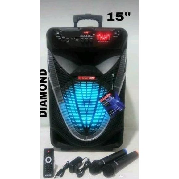 Speaker Portable Wireless Asatron Diamond HT 8873 UKM Orinal 15 inch