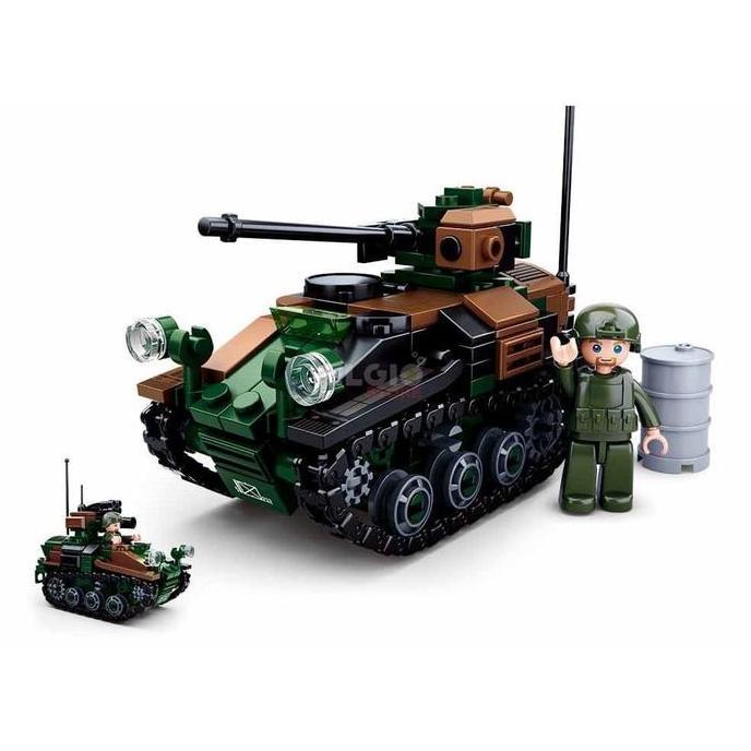 Sluban Model Bricks Wiesel Armoured Weapons Carrier M38 - B0750 / Tank