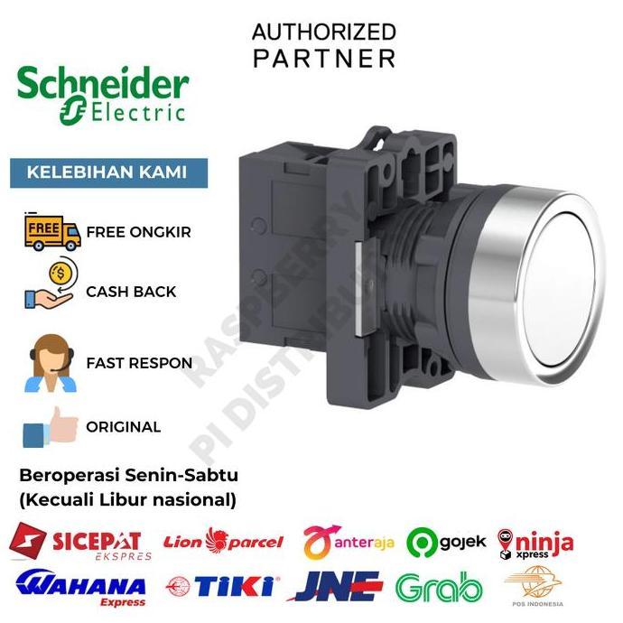 SCHNEIDER PUSH BUTTON XA2EA11 PB,FLUSH,WHITE,1NO SGA3