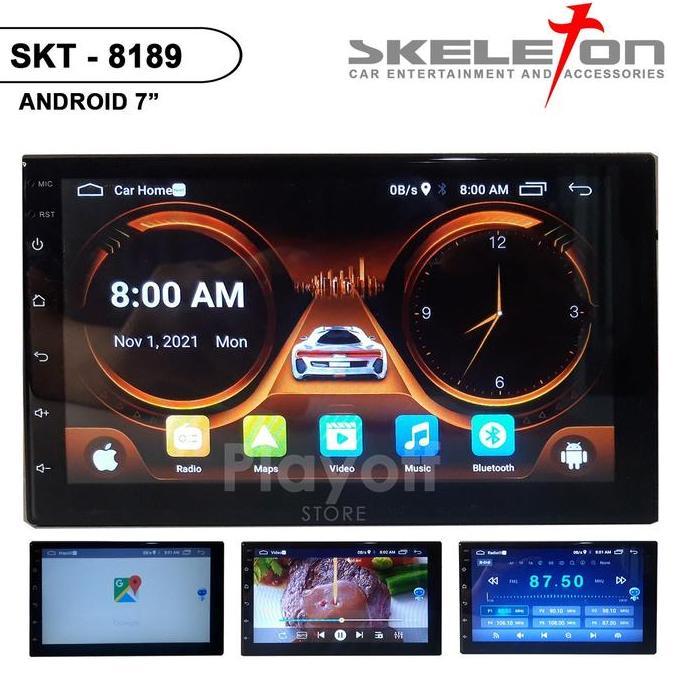 Promo 2 din Head Unit Android 7 inch Skeleton 8189 Double Din Bluetooth GPS Diskon