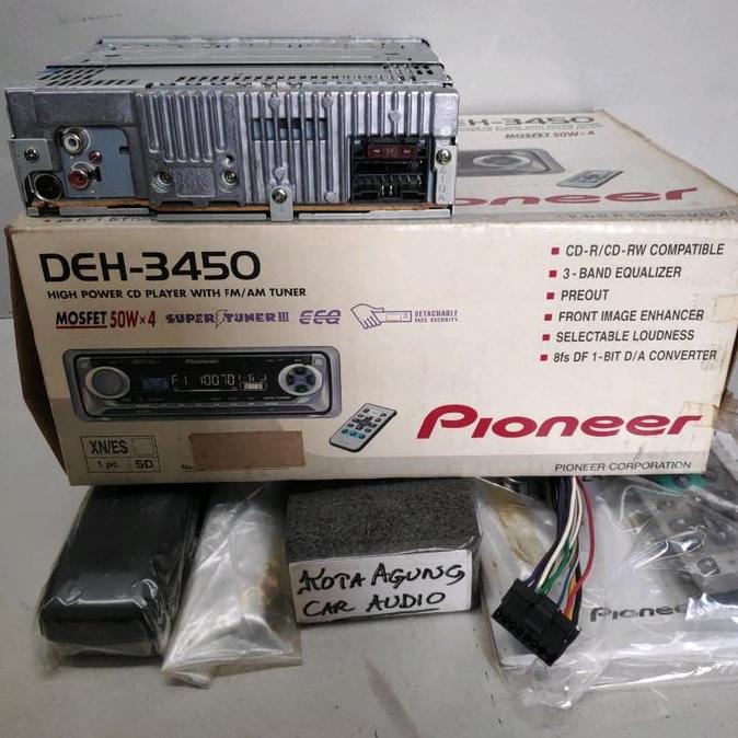 Promo Pioneer Head Unit DEH-3450 CD-R/CD-RW Kompatibel 3 Band Equalizer Preouts Front Image Enhancer