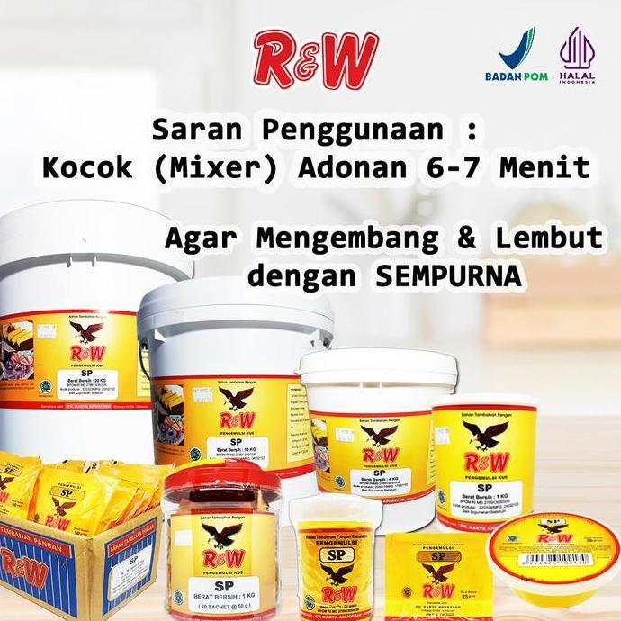 R&W Rajawali Emulsifier SP Ovalet TBM 1 Kg Pengemulsi Kue Cake Baking Brownies Bolu Halal Food Grade