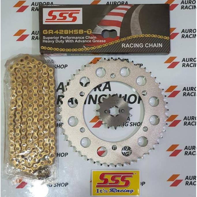 Gear Set SSS 428 Vixion R VVA & Rantai SSS 428 Hsbt