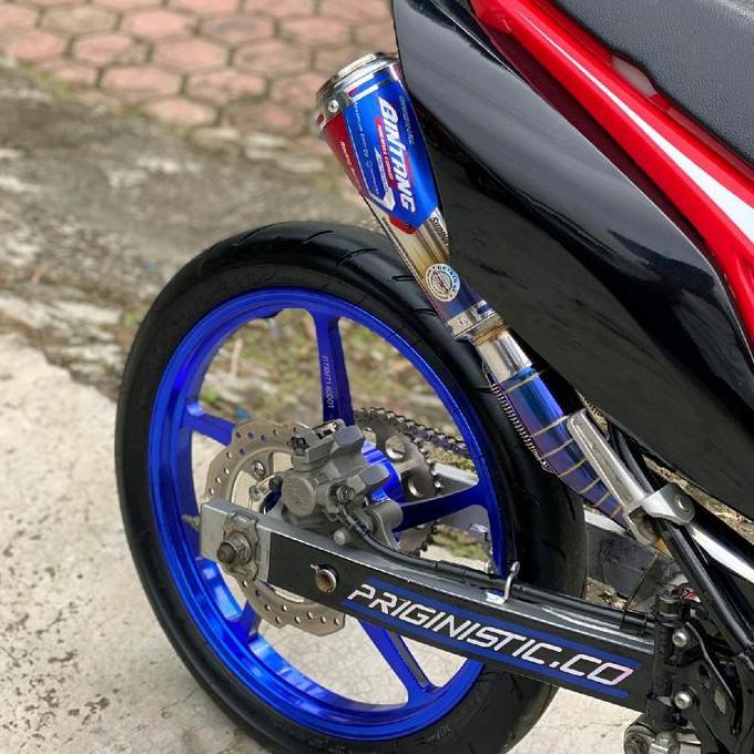 Knalpot Type HalfBlue Series Kolong Atas KLX150 CRF150 DTracker150 Wr155 Original Bintang Powerfull 