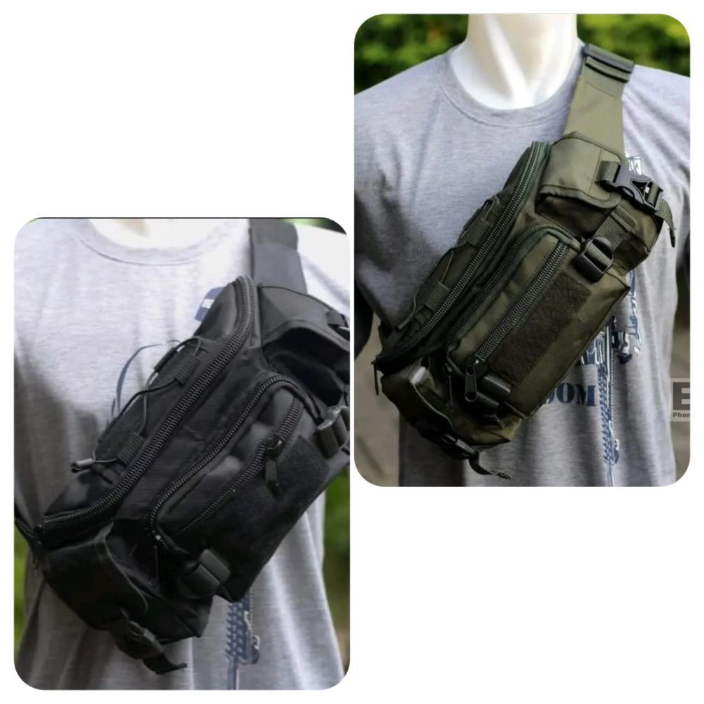 PROMO TERBARU WAISTBAG PRIA TACTICAL ARMY TAS PRIA TAS DADA BISA COD