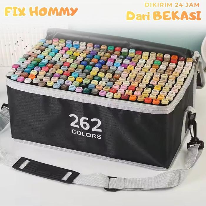 FXMY Twin Marker Spidol 262pcs Colors Spidol Set Sketch Marker Spidol Dual Side Fine Art Marker