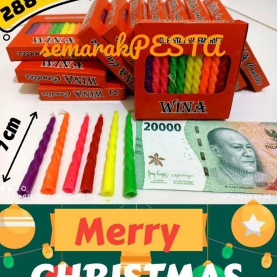 (1 Box=288Pcs)Lilin Natal/Lilin Natal Kecil/Lilin Ulir Natal/Lilin Christmas/Lilin Ibadah Natal