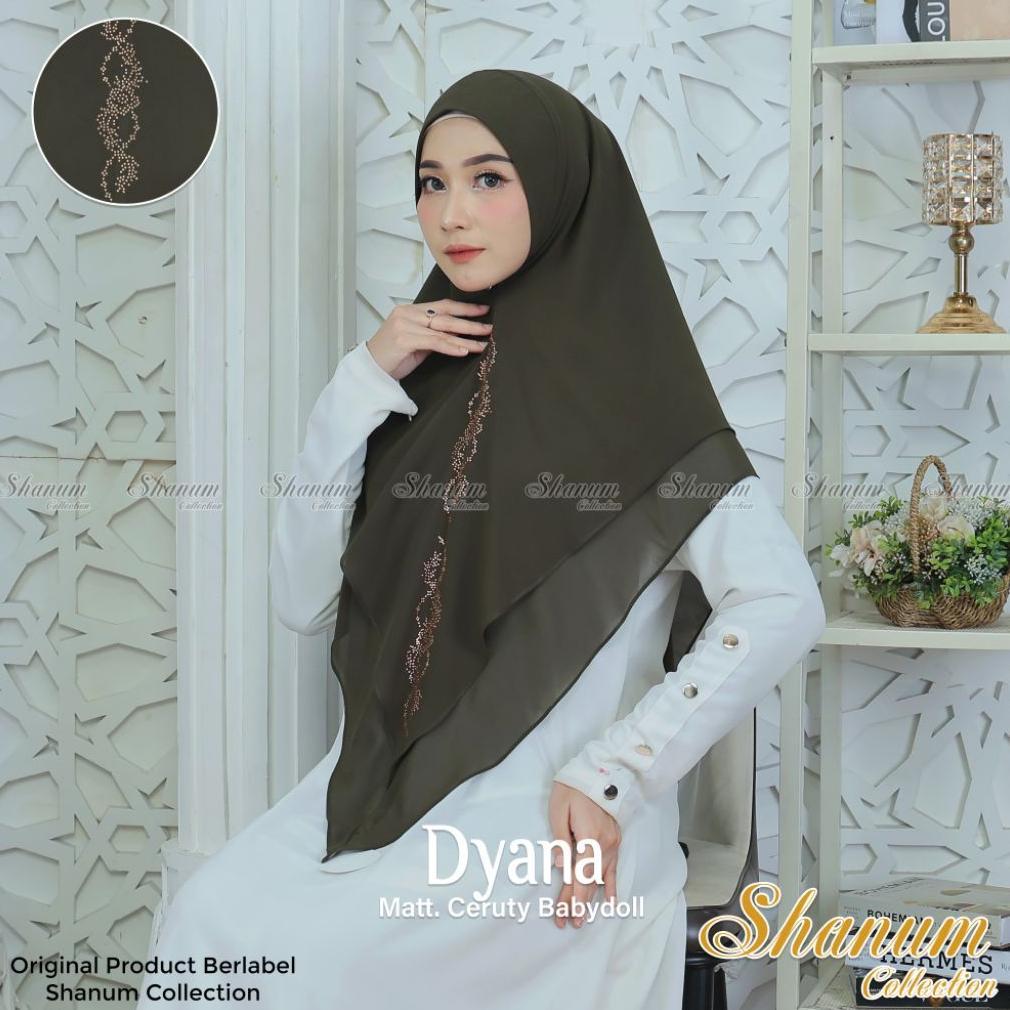 Dyana Khimar Ceruty Babydoll Elegan Dan Glam Dengan Payet Swaroski | Khimar Instan Pet Antem Dyana A
