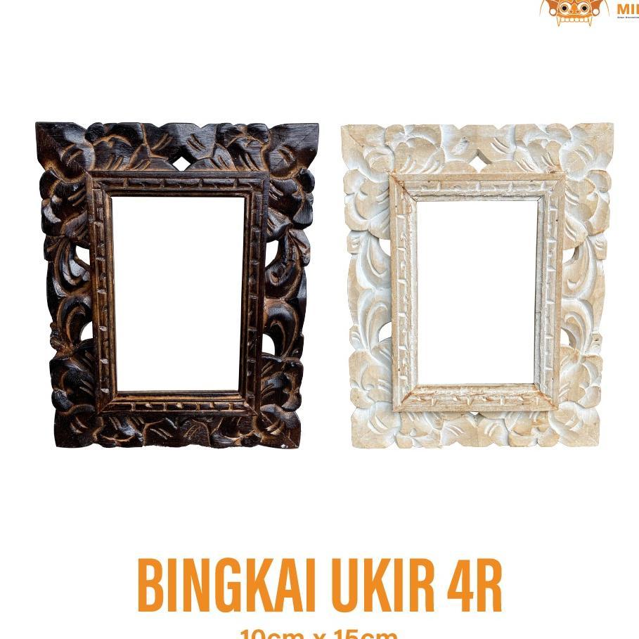Bingkai Kayu Ukir Bingkai Kayu Ukir 4R  10 X 15 Cm Small - Bingkai Foto - Bingkai Lukisan - Bingkai 