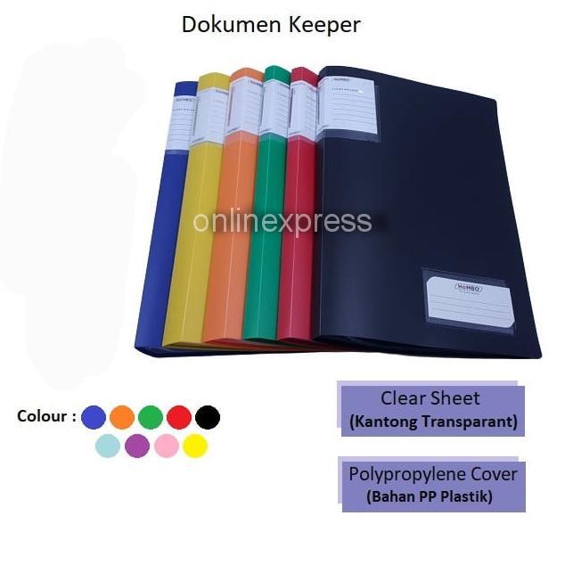 Map Plastik / Dokumen / Clear Holder F4 Polos 100 Lembar Hombo