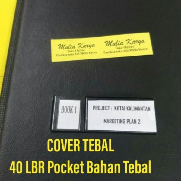 Map Dokumen Cover Tebal 40 Lembar Motif Kulit Plastik Tebal (Raport) / Clear Holder 40 Lembar