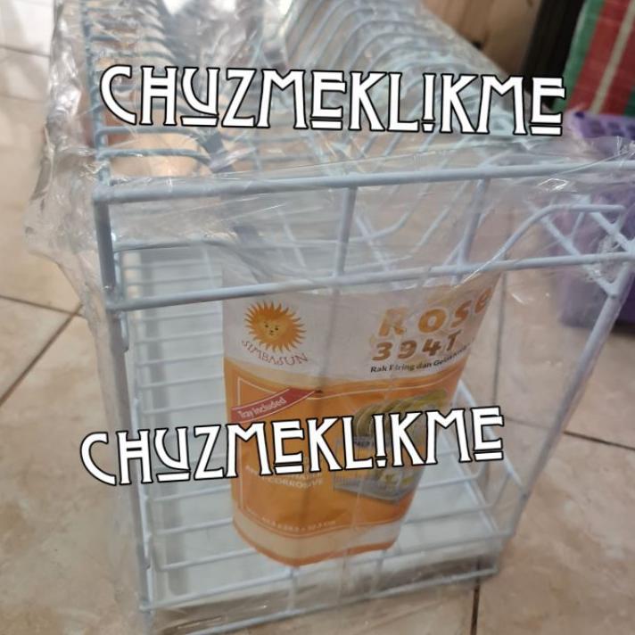 Rak Piring Besi Nampan Serbaguna Rose 394-T (Tray) Susun 2/Rak Piring Rose 394-T (Ada Nampan)/Rak Pi