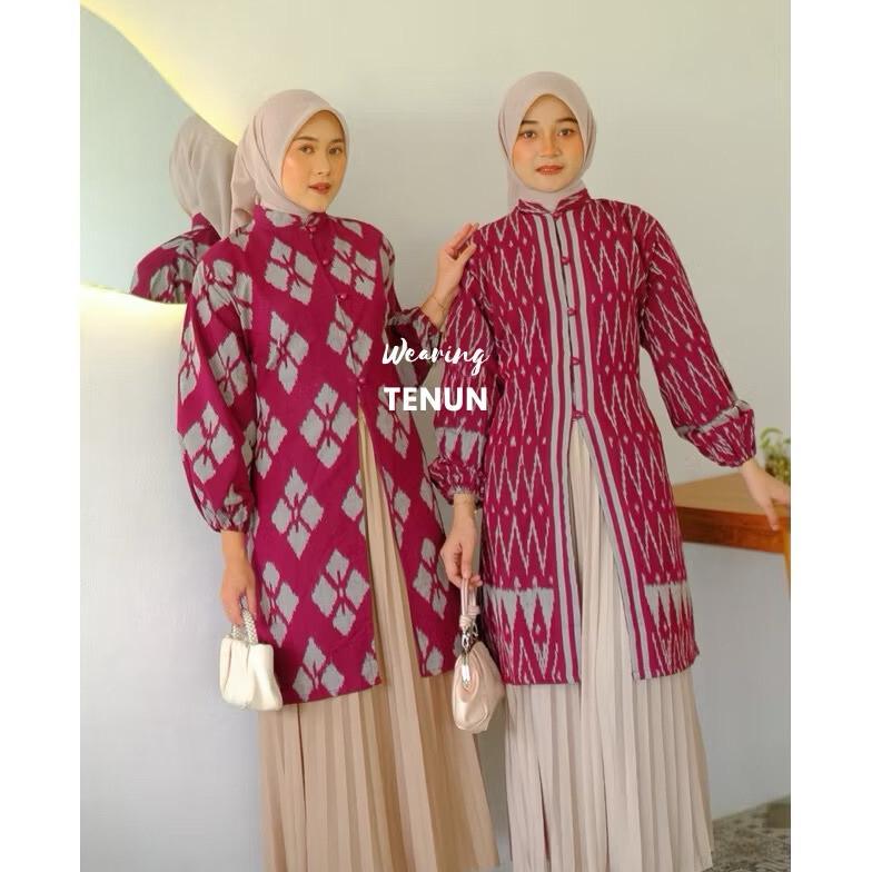 terbaru tunik cesila batik tenun wanita ethnic baju wanita, blouse tenun wanita, atasan batik, baju 