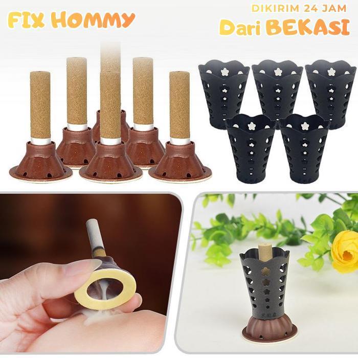 FXMY Moxa Stick Set Moksa Asap Moxibustion Moxa Batang Moksa Tanpa Asap Moksa Tempel (Dudukan + Isi 