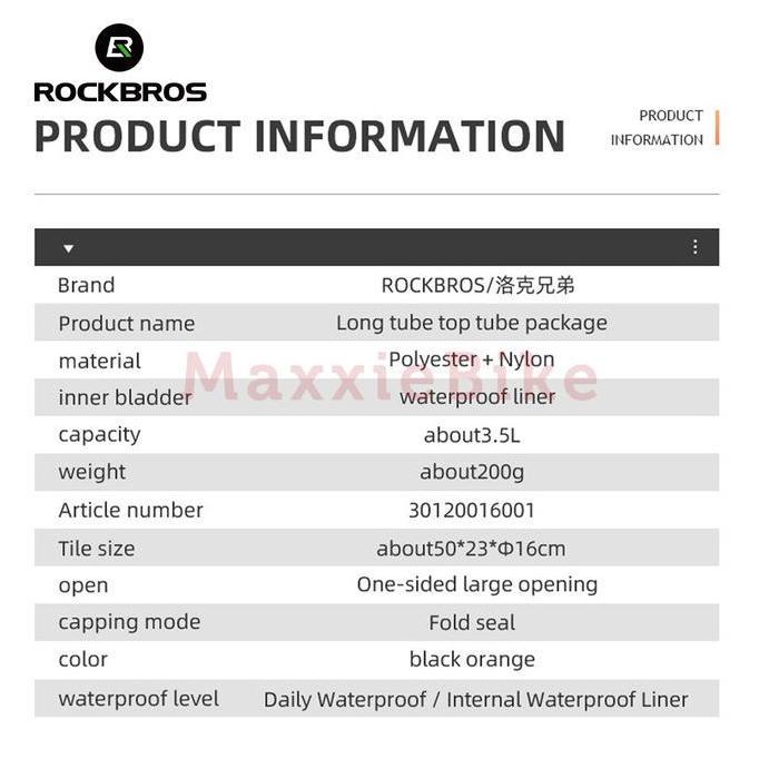 ROCKBROS 060 Tas Frame Sepeda Bike Bag Tube Touring Waterproof