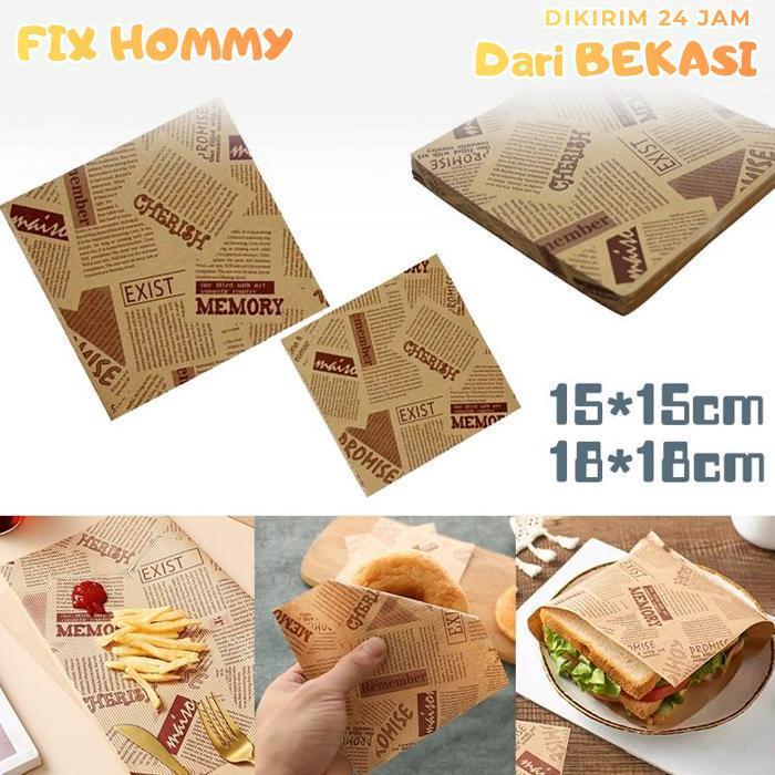 FXMY 100pcs/set Kemasan Sandwich 18cmx18cm Kemasan Roti Sandwich Wrap Roti Sandwich Bag Box Sandwich