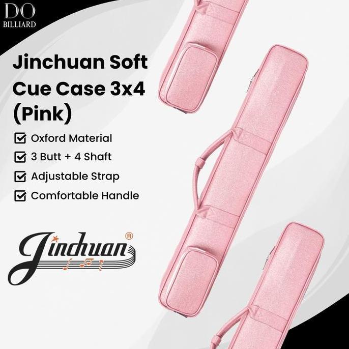 Tas Stick Billiard Jinchuan 3X4 Pink Cue Softcase / Tas Billiard 3X4 Pink Jinchuan (C-1838)