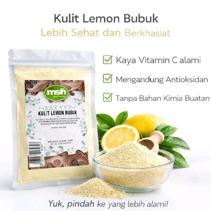 Pilihan - Kulit Lemon Bubuk 50Gr , Kulit Lemon Bubuk Murni , Kulit Lemon Bubuk Asli