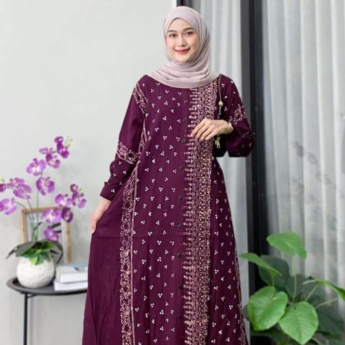 Arsy- Naya Batik - Gamis Twill Pekalongan Cap Malaman Bukan Sablon Dress Muslim Nita Nyaman Motif Ba