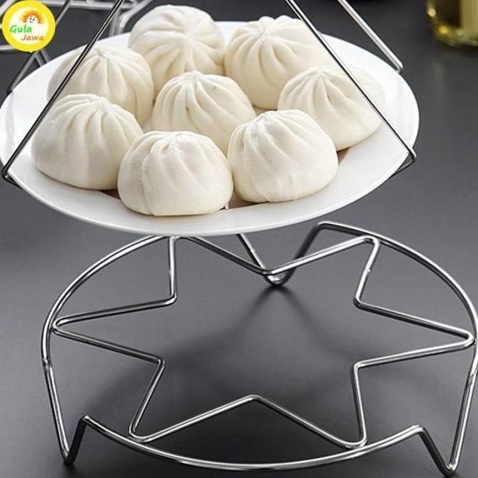 DAXZI Tatakan Panci Stainles Steel Alas Wajan Panci Piring Kukusan Rak Pengukus Dapur Multi-Fungsi A