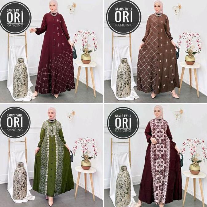 Arsy- New Motif || Zainab || Gamis Twill (Kancing) || Busui Friendly || Cap Malaman || By Alena Bati