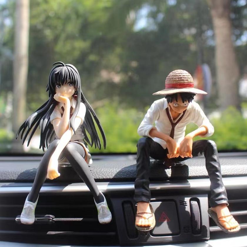 Pajangan Dashboard Mobil Luffy & Snow /Aksesoris Dashboard Mobil / Boneka Figure Toy Box Untuk Pajan