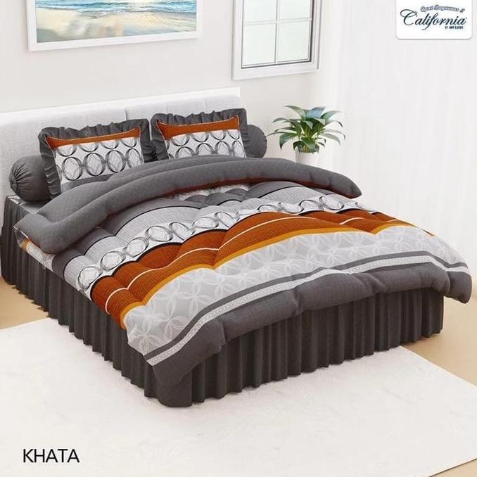 Promo Satu Set Bed Cover California My Love 180x200 / Bedcover Sprei Rumbai Diskon