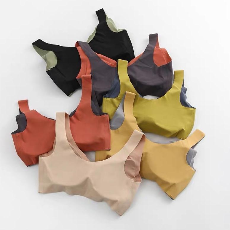 Premium Thai Latex Padded Bra Women Seamless Non-Wired Sexy Lace Vest-Style Bra Top