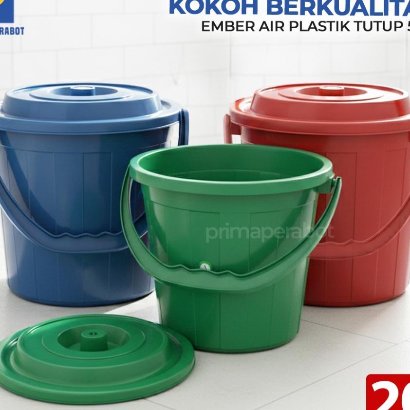 Ember Gagang 20 Liter Ember Air Plastik Polos Warna Tutup 5Gl