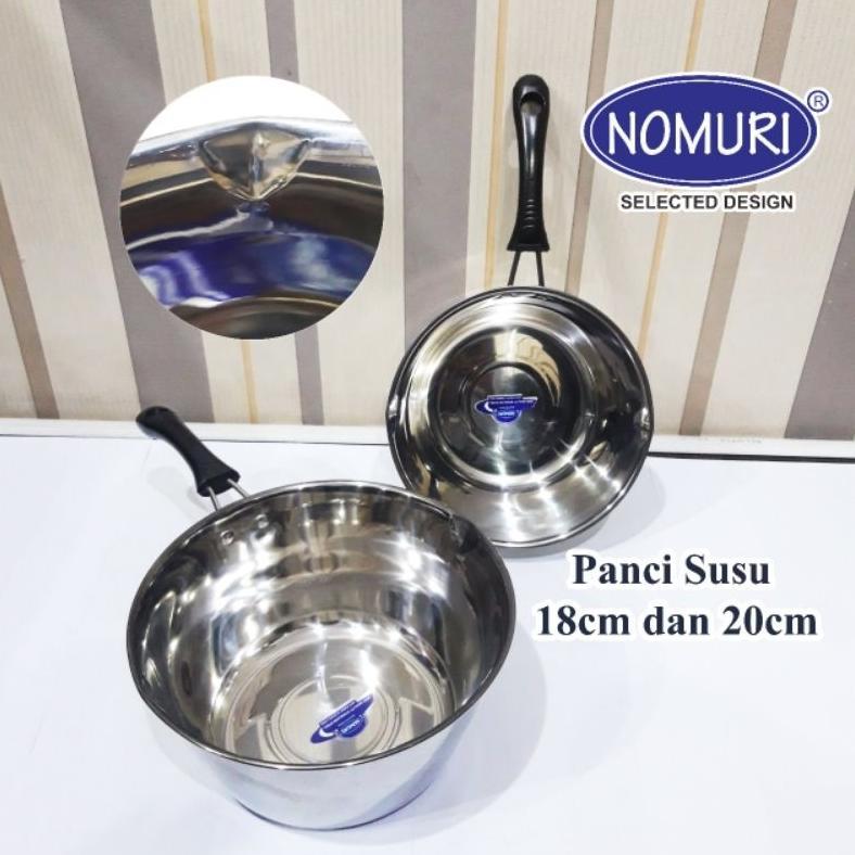 CUCI GUDANG PANCI SERBAGUNA NOMURI STAINLESS | UNTUK SUSU, BUBUR, KUAH | 18 & 20 CM