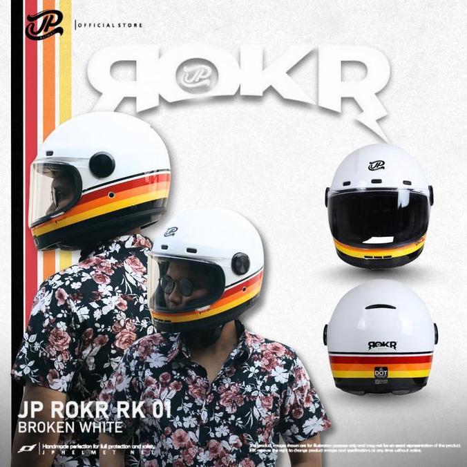 Comet- Helm Fullface Retro Jp - Rokr Motif - Rokr Rk 01