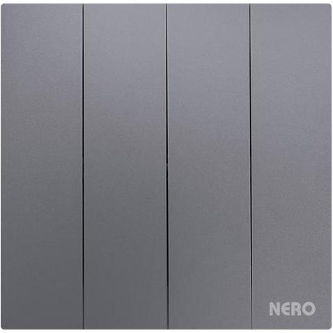 NERO Saklar VEGA Grey Q3L1041 - GR Saklar 4 Gang Nero VEGA Q3L Grey Lampu
