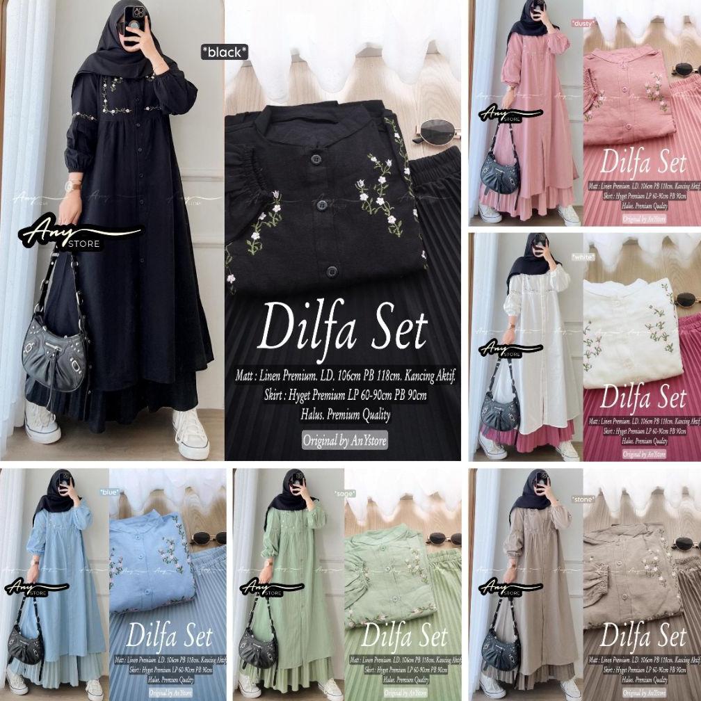 BESTPROMO SETELAN WANITA MIDI, TUNIK ROK PLISKET