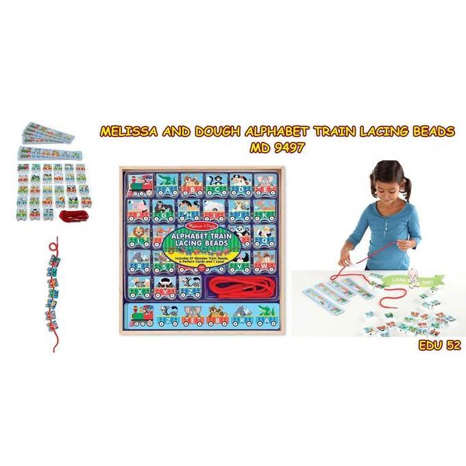 EDU52 MAINAN EDUKASI MELISSA&DOUGH ALPHABET TRAIN LACING BEADS MD9497