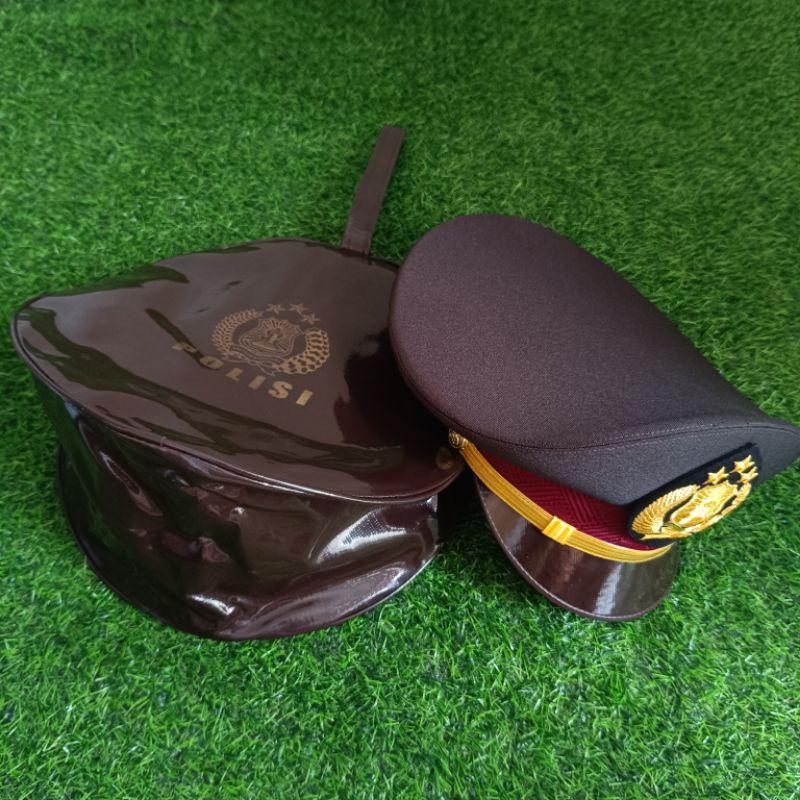 Tempat Topi Pet Polisi / Tas Topi Pet Polisi / Tas Topi Pet Coklat Polisi