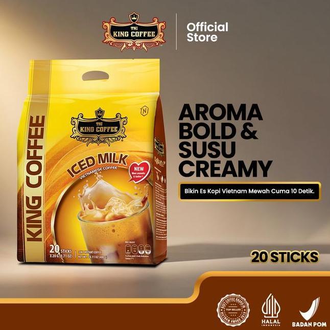 Kopi N Vietnam Tanpa Ampas Iced Milk Trung Nguyen King Coffee Isi 20 Stik Robusta Creamy Bold