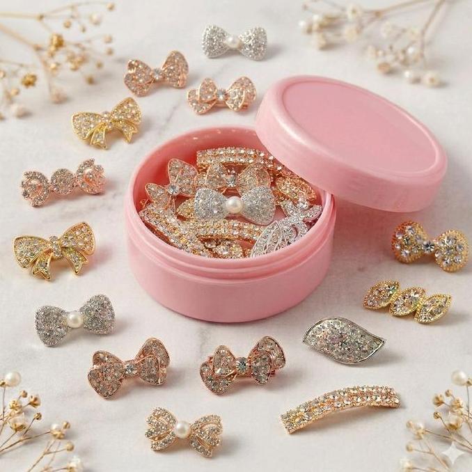 20 pcs BROS DAGU DENGAN BOX MIX Motif 1,5 cm Peniti Hijab Jilbab Bross Jilbab Bros Kecil Peniti Pin 