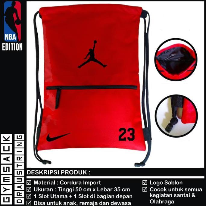 TAS RANSEL GYMSACK SERUT DRAWSTRING NBA JORDAN 23 PS