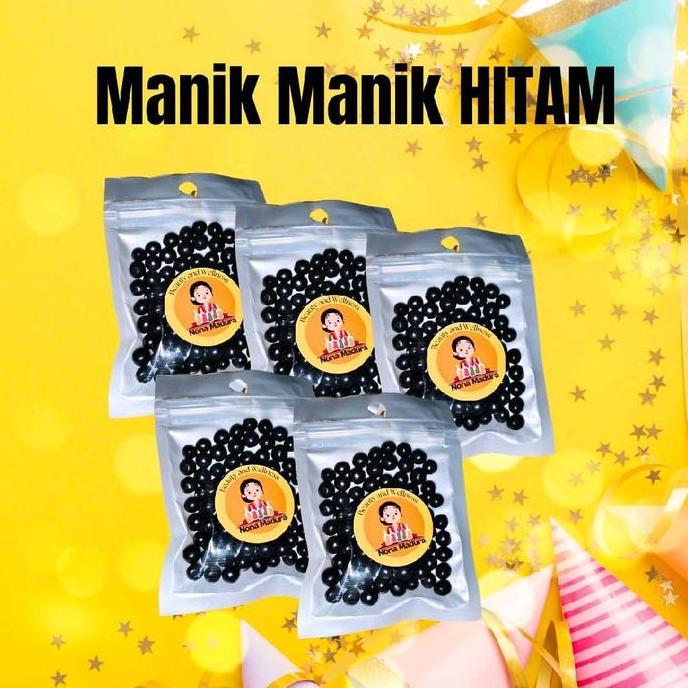 MANIK MANIK HITAM AKSESORIS JILBAB ISI 80AN