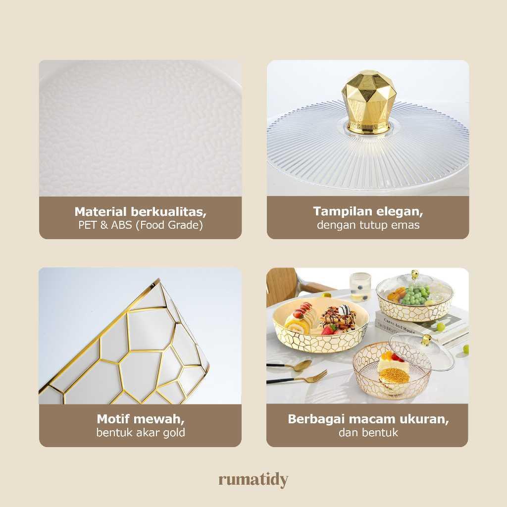 Greend BUNDLING RAYYA (2 PCS) Tempat Buah Tempat Roti Aesthetic Nampan Putih dengan Tutup - PUTIH PO