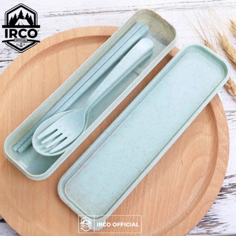 HEMAT IRCO Alat Makan Camping Sendok Garpu Sumpit Melamin Set - Alat Makan Camping Sendok Lengkap Bp