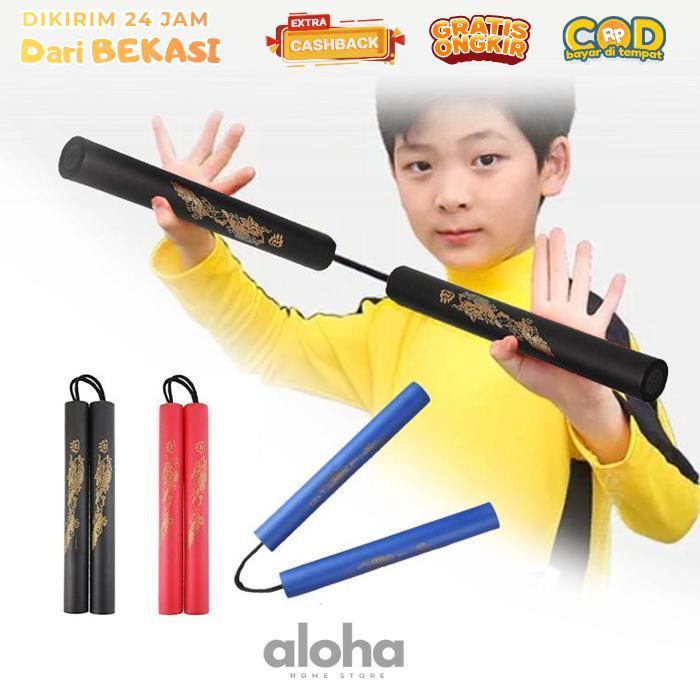 ALHM - Dauble Nunchaku Busa Untuk Latihan Dengan Tali Paracord Nunchaku Foam