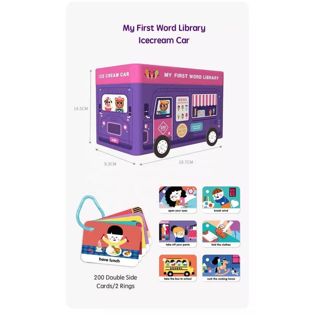 Saalin My First Word Library School Bus mainan edukasi anak Flash Card
