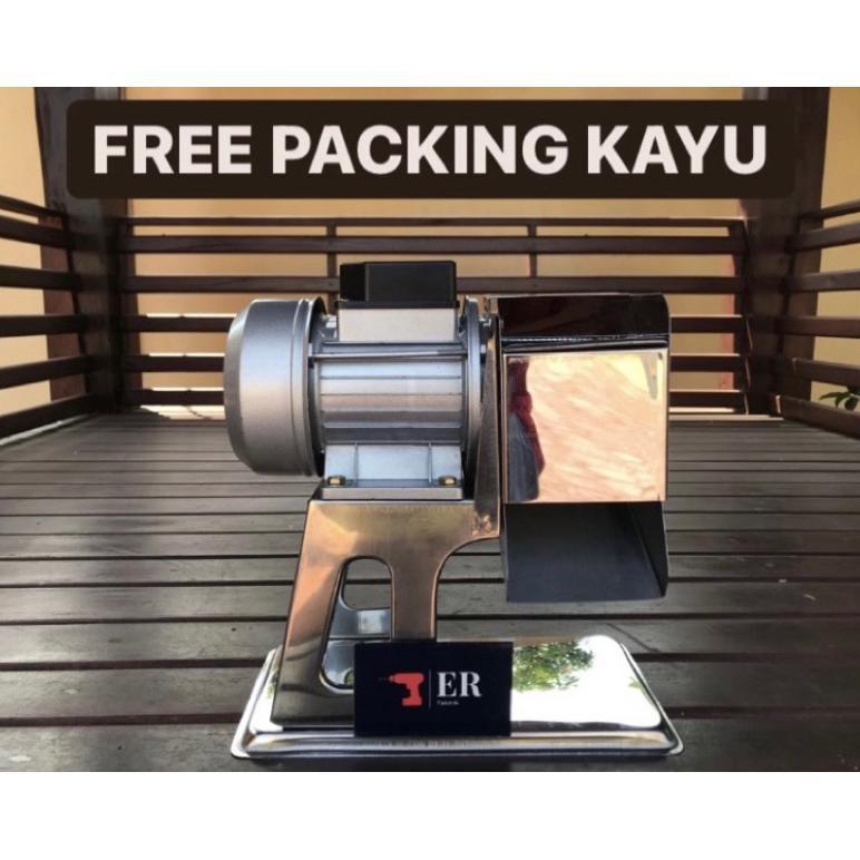 Mesin Parut Kelapa Listrik Bison Roll Kasar Full Stainless Steel Untuk Nanas, Singkong, Wortel Serba