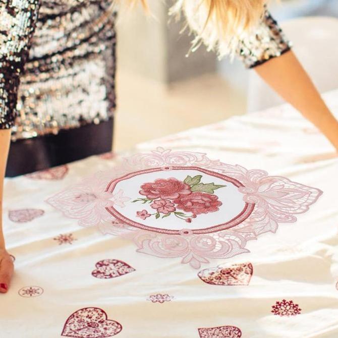 QUANXI Aplikasi Bordir Bunga Mawar Lace Bordir Tempel Import