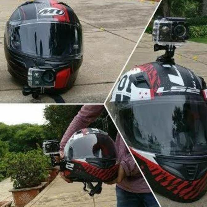 Focus- Helmet Chin Mount Combo 1 Helm Bike Motovlog For Gopro Xiaomi Yi Brica
