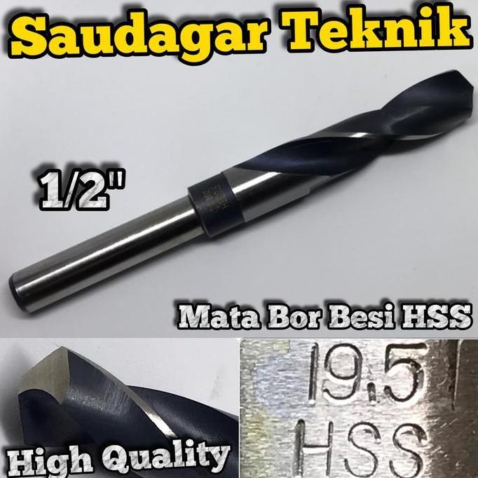 Promo Mata Bor Besi 19.5mm Bisa Bor Tangan Reduced Shank 19,5 mm 1/2" Diskon